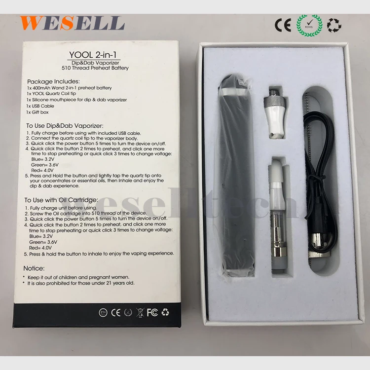 
Dip And Dab 2In1 Heating CBD Cartridge Dab Pen Vape Pen 
