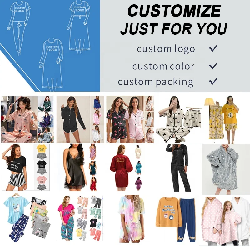 Custom logo ODM Flannel Warm Fleece Winter Jacket Animal Print Pajamas for Women Sets