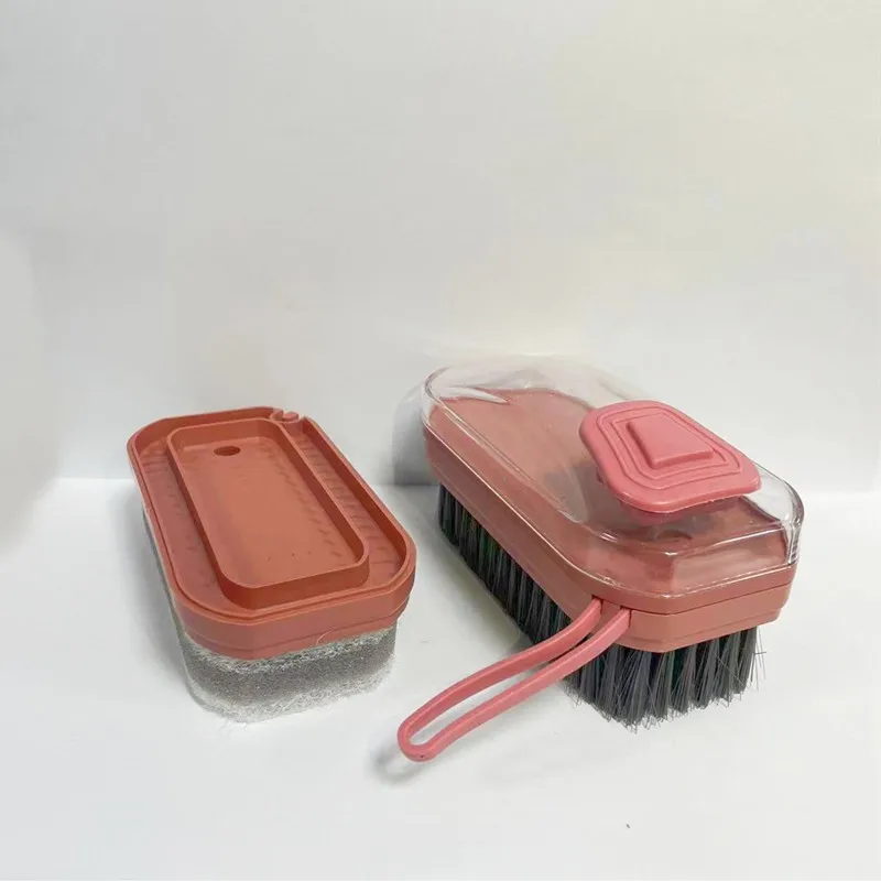 Household Wash Dishes Press Type Brushes Auto Add Cleaner Liquid Kitchen Automatic Cleanser Cleaning Brush Sponge