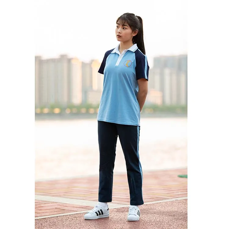 customized high school uniform sports Polo shirts  school uniform set for T shirt  Pants school uniform