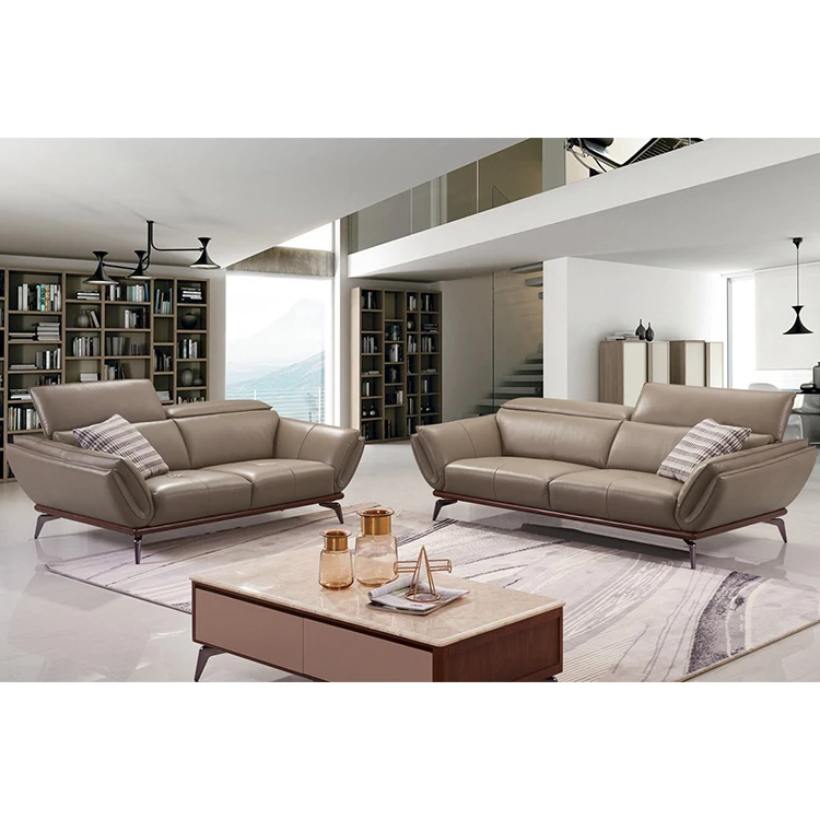 Wholesale factory directly genuine leather modern simple luxury furniture 3+2 seats farmhouse leather sofa