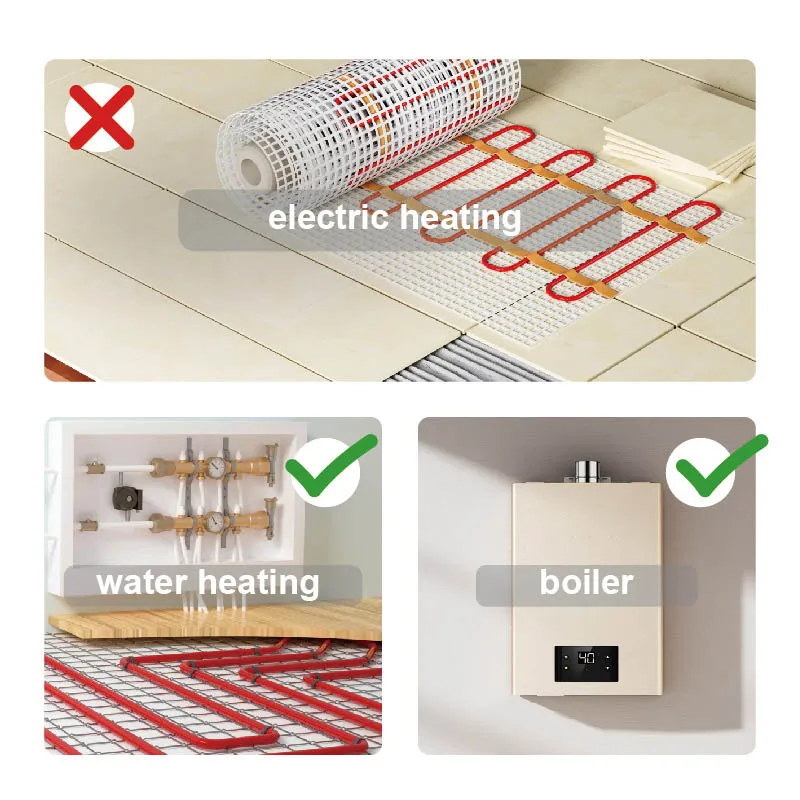 Modern Design Non-Programmable Wired Thermostat Boiler Heating ABS PC Material Temperature Controller Water Media Room