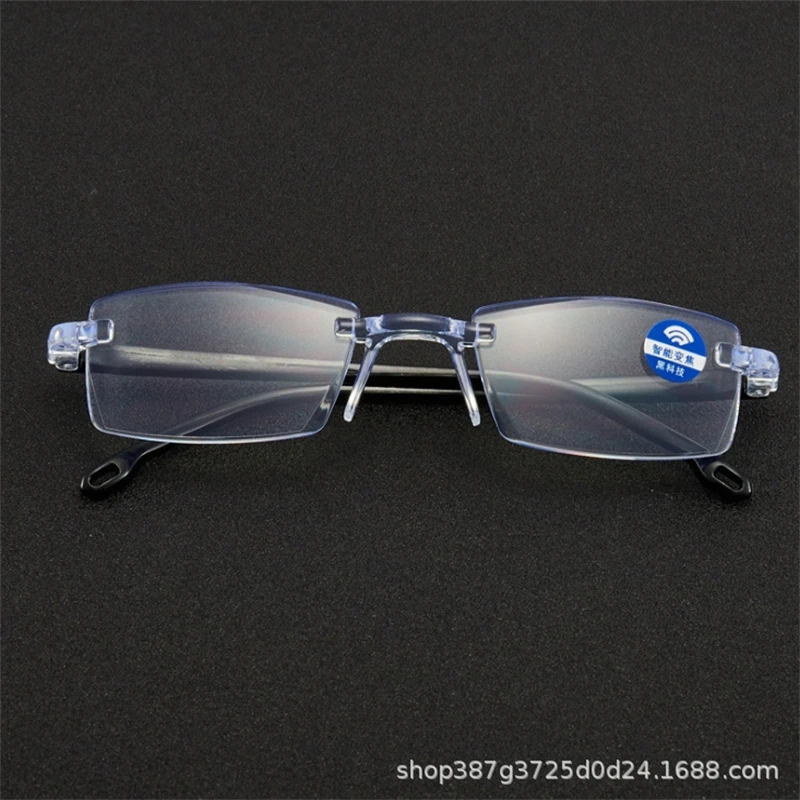 Fashion Trimming Elegant Glasses Rimless Men Woman Anti Blue Light Reading Glasses H1198