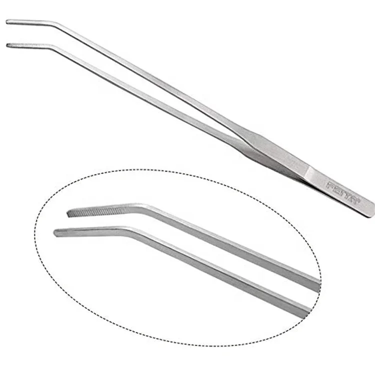 stainless steel long tweezers used for pets feeding tongs