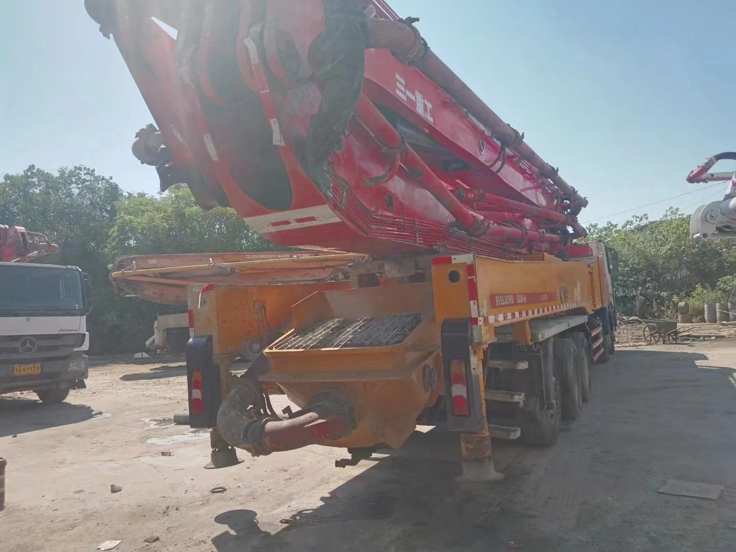 62m Sany Mercedes concrete boom pump truck 62 meter
