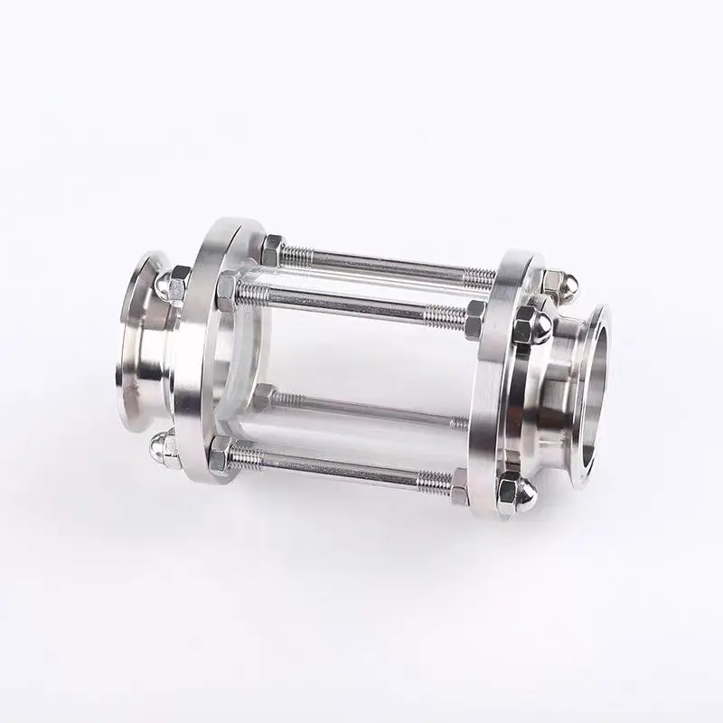 304 stainless steel dn80 sanitary clamp type glass flange quick connect pipe sight glass