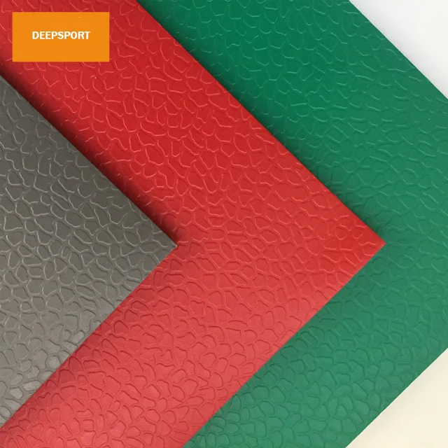 China professional homogeneous sports stone vinyl  pvc sponge flooring mat tile roll carpet
