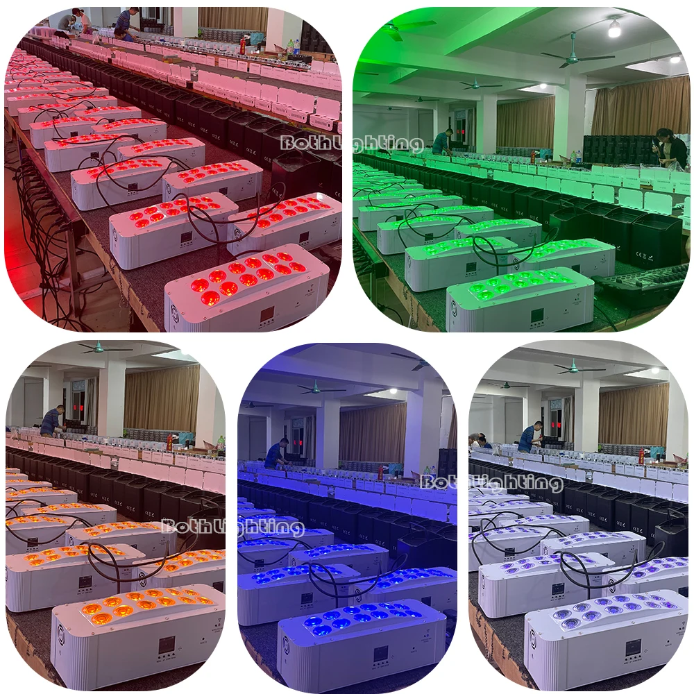 Battery powered Wash light wireless battery powered uplight 12x18w 6in1 led uplight with Wifi and remote control