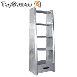 Unique Design Aluminum Sheet MDF Frame Wooden Library Bookshelf