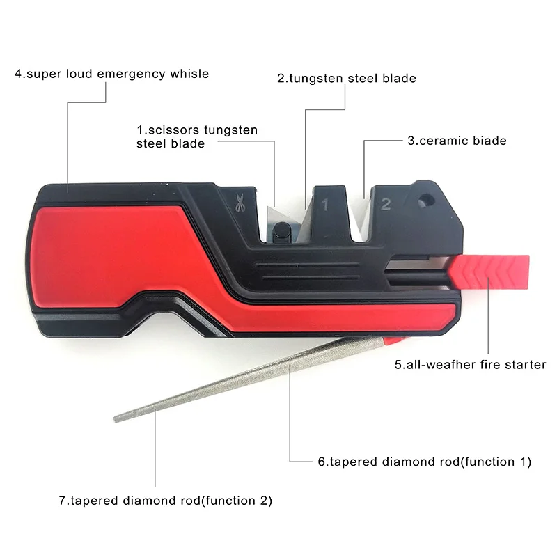 Multi purpose Sharpener, Portable, Suitable for outdoor activities