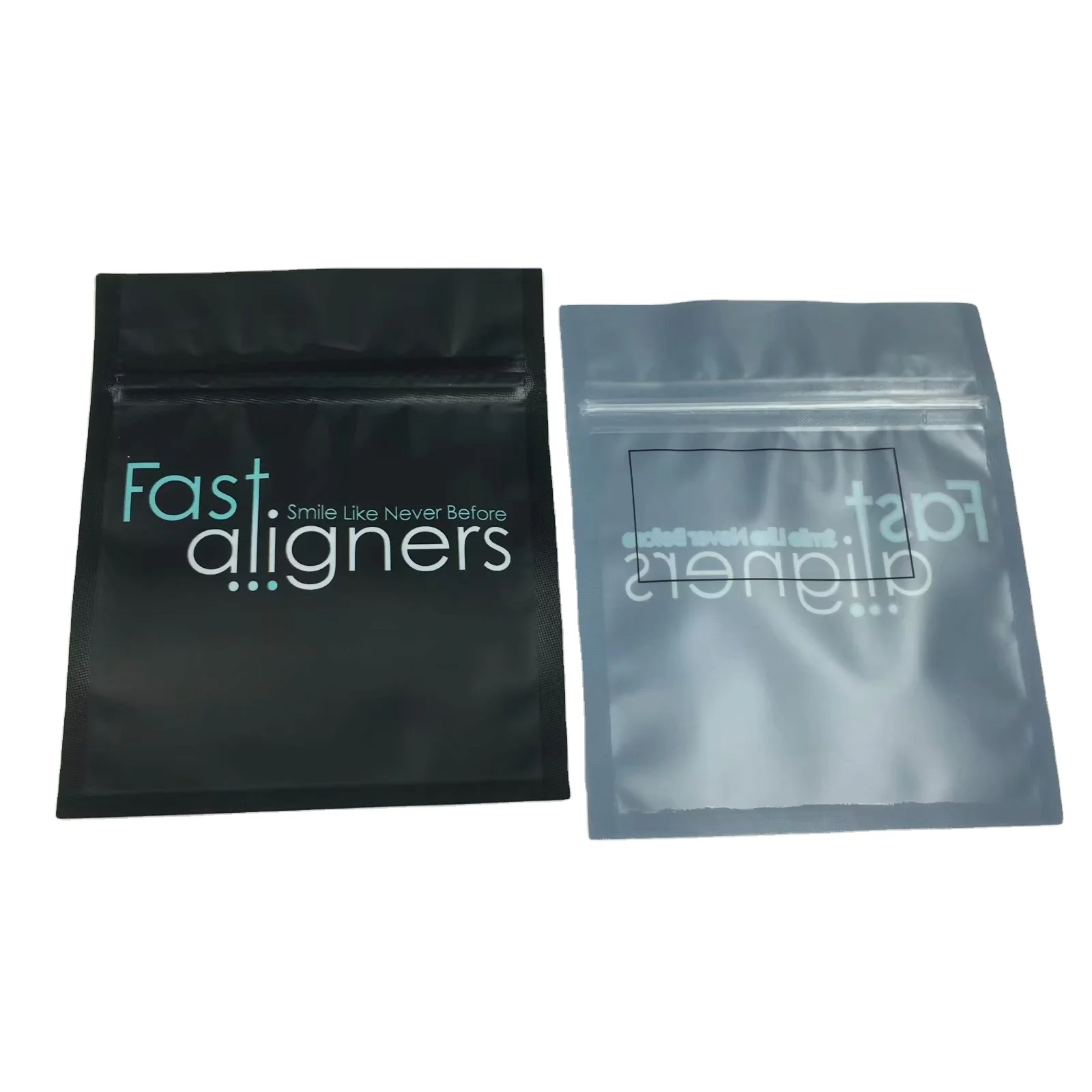 Пользовательские печатные зубья домашние прозрачные выравниватели Mylar Упаковочные пакеты с многоразовыми фиксаторами на молнии плоские для дома прозрачный выравниватель