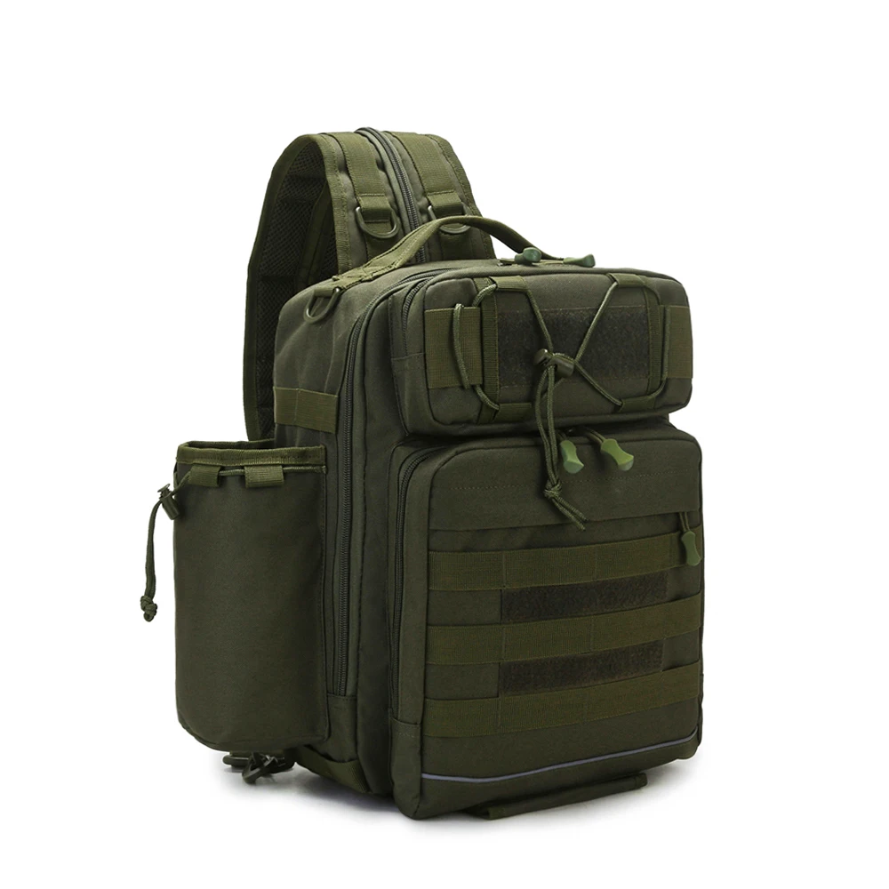 Outdoor Waterproof Oxford Cloth Fishing Bag Camo MOLLE Tactical Hunting Backpack Riding Sports Single Shoulder Crossbody Bag
