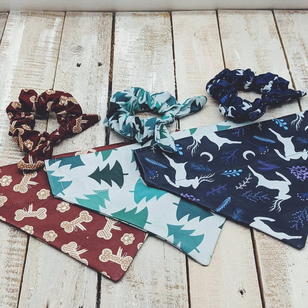 Scrunchies Hair Ties Pet Bandana Luxury Collar Cat Dog Bandanas Bibs Wholesale Dog Scarf