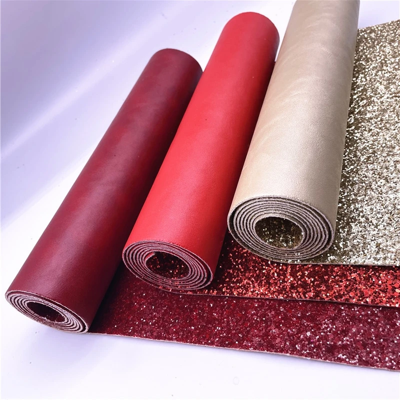 Double Fabric Vinyl Glitter with Faux Leather For Bows Shoes Bags