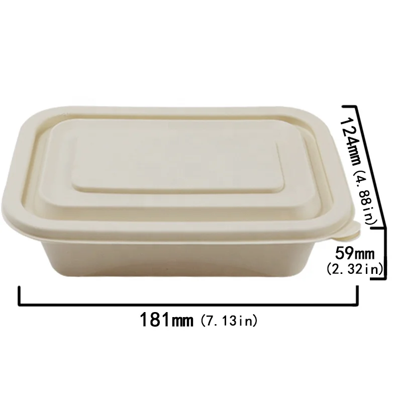 biodegradable 500ML cornstarch lunch food boxes takeaway packaging to go food containers disposable tableware