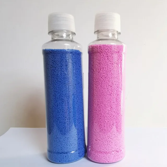 Pink color speckles used as washing powder ornament