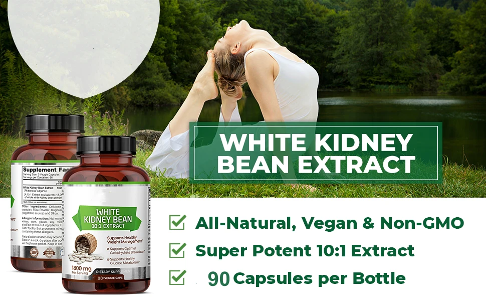 Slimming capsule Energy Booster White kidney bean capsules 100% Pure Carb Blocker and Fat Absorber Natural Energy Pills