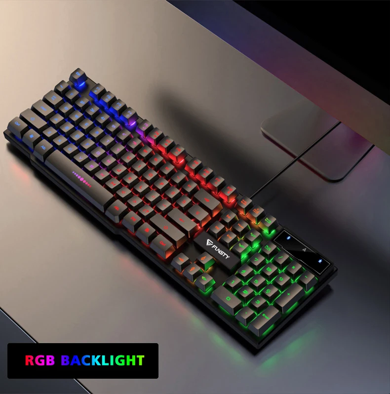 Полноразмерная мембранная игровая клавиатура с RGB-подсветкой и мультимедийными клавишами
