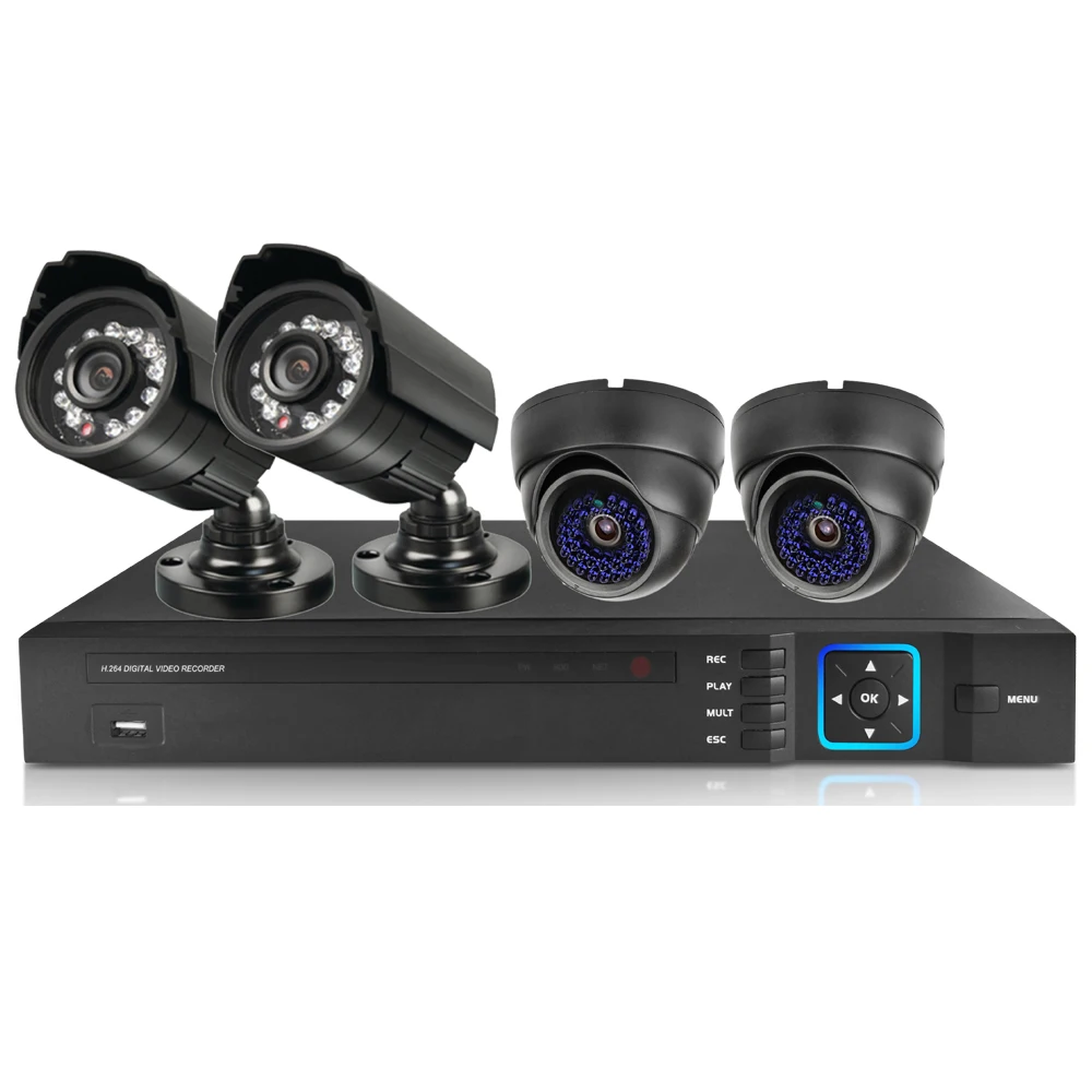 Wholesale Cheap Price Full HD 1080P 4CH Wired AHD DVR Kit with Night Vision Waterproof CCTV Camera System