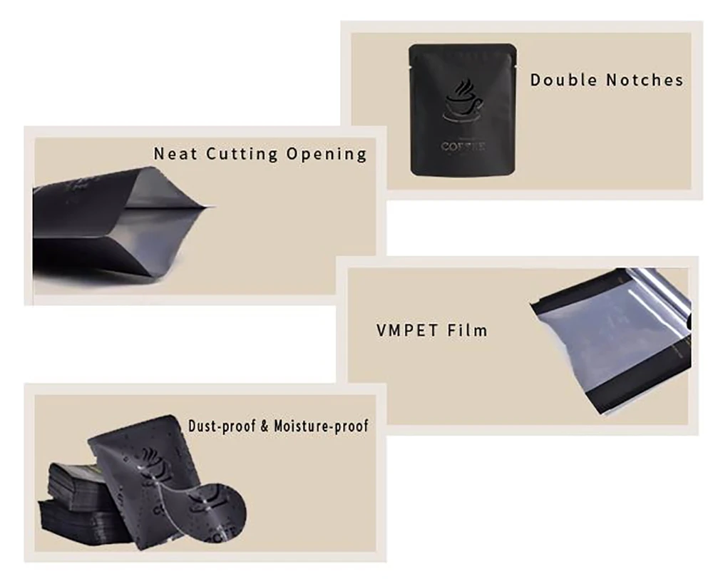 Customized Printed Coffee Envelopes Aluminum Foil Three 3 Side Seal Bag Drip Coffee Bag Packaging With Logo
