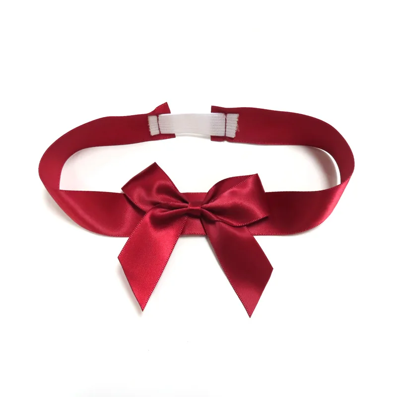 Factory professional customized Various Christmas satin ribbon bows with stretch loop