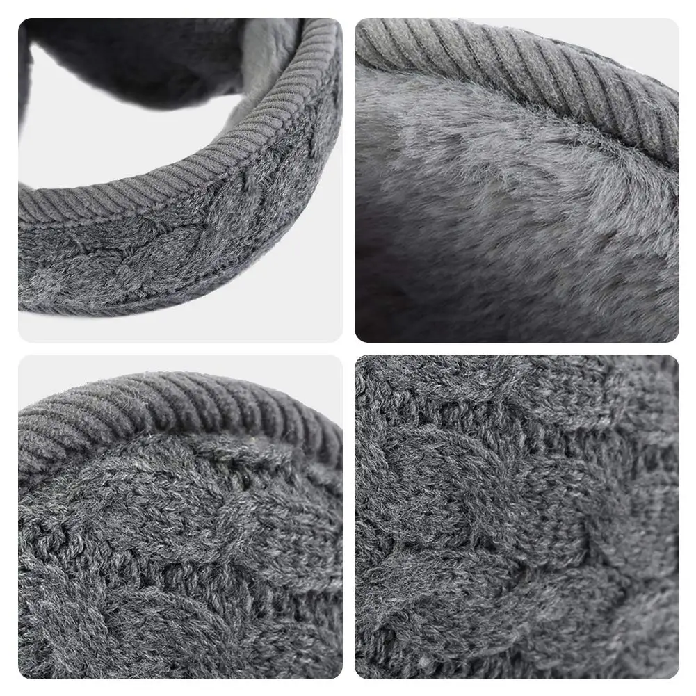 Unisex Men Women Winter Knitting Ear Warmer Jacquard Weave Winter Earmuff Solid Soft Plush Ear Muffs orejeras y mscaras oculares