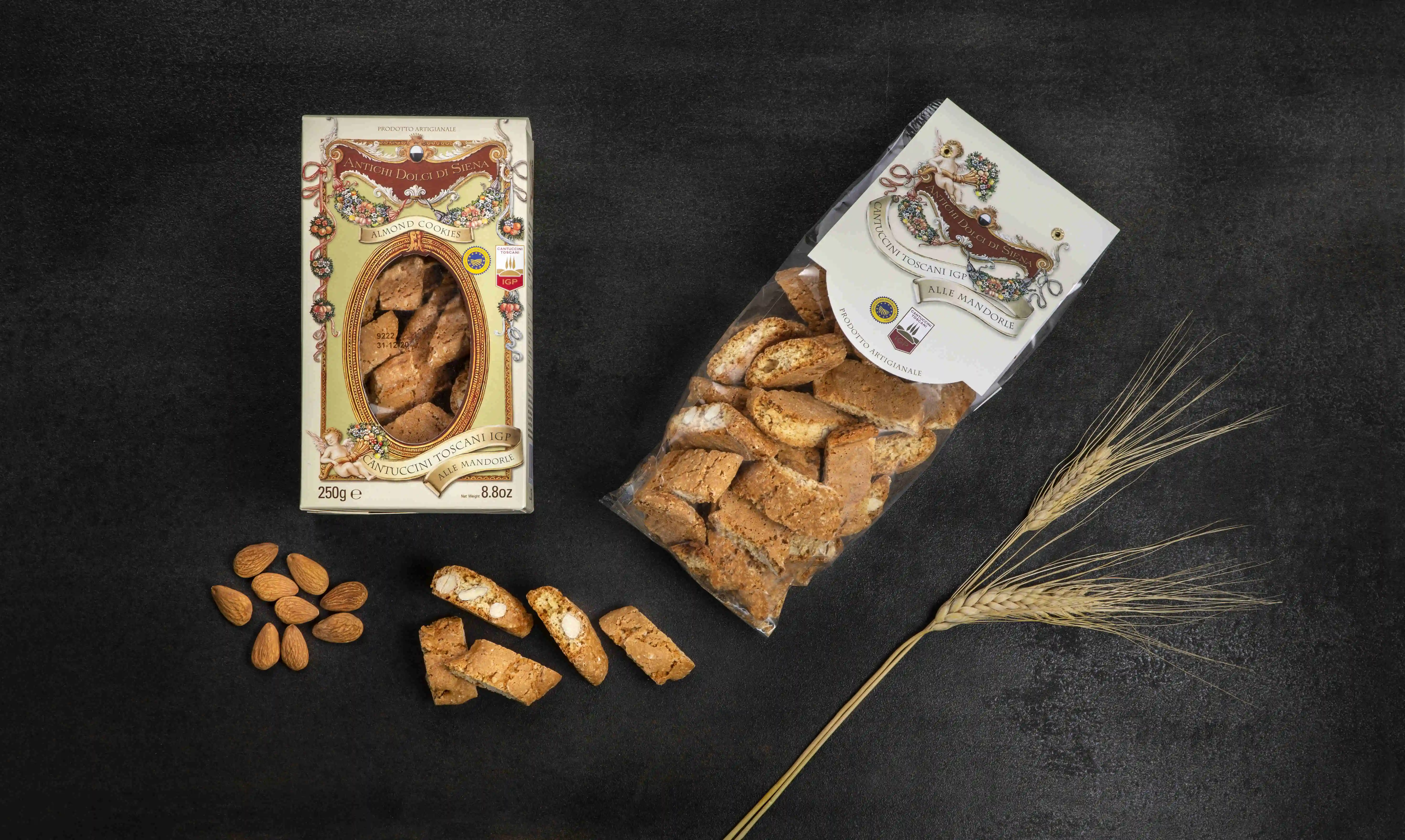 Italian Handcrafted Cantuccini Almond Cookies 250g Crispy Sweet Tuscan Tradition Excellent Quality Butter Egg Infused Biscuits