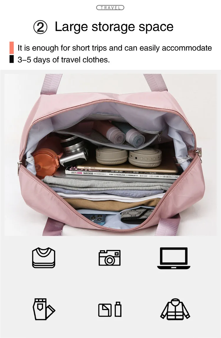 vietnam supplier custom large capacity storage carrying gym bags for women foldable hand luggage travel bag