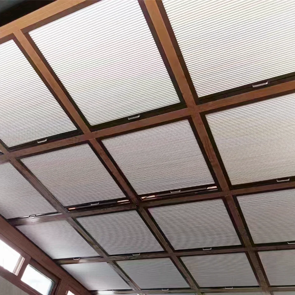 Heat insulation  energy saving and environmental protection honeycomb canopy Aluminum frame Blackout honeycomb curtain Roof blin