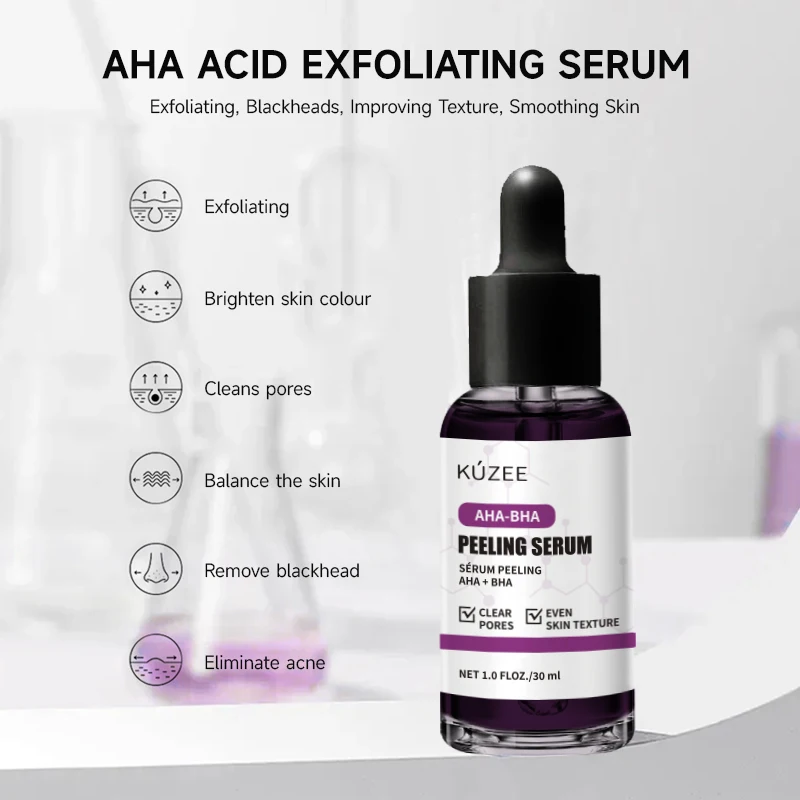 Private  Label High quality and stable AHA + BHA Facial Peeling And Anti-acne aha Serum