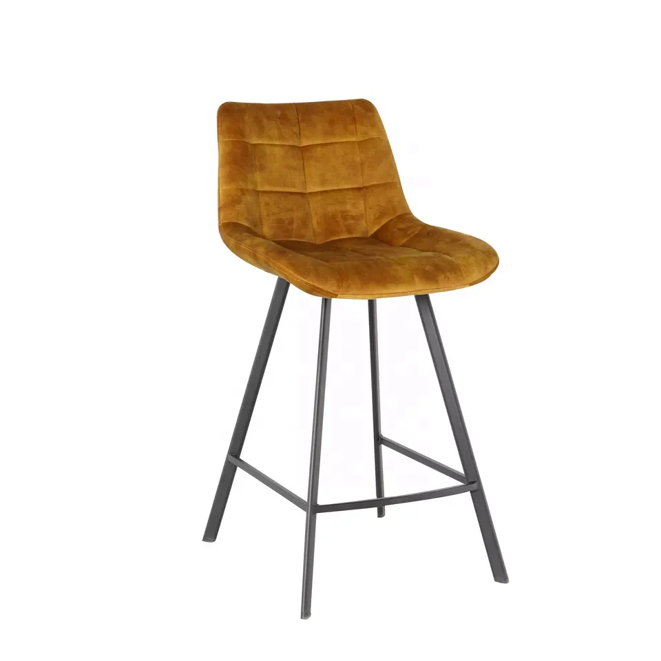 2022 Modern Velvet Fabric Fashion Design Bar Chair Bar Stools with Back