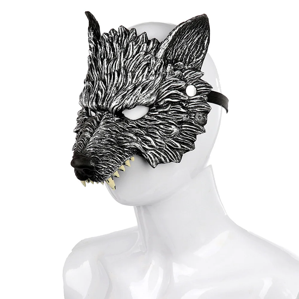 Halloween 3D Wolf Mask Animal Masquerade Cosplay Costume Pu Foamed Werewolf Face Masks