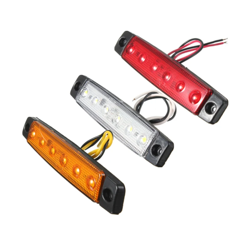 HST-20133 12V/24V 6 LED Side Marker Light For Trailer Truck Boat BUS Indicator RV Lamp Signal Lamp Emark Certificate