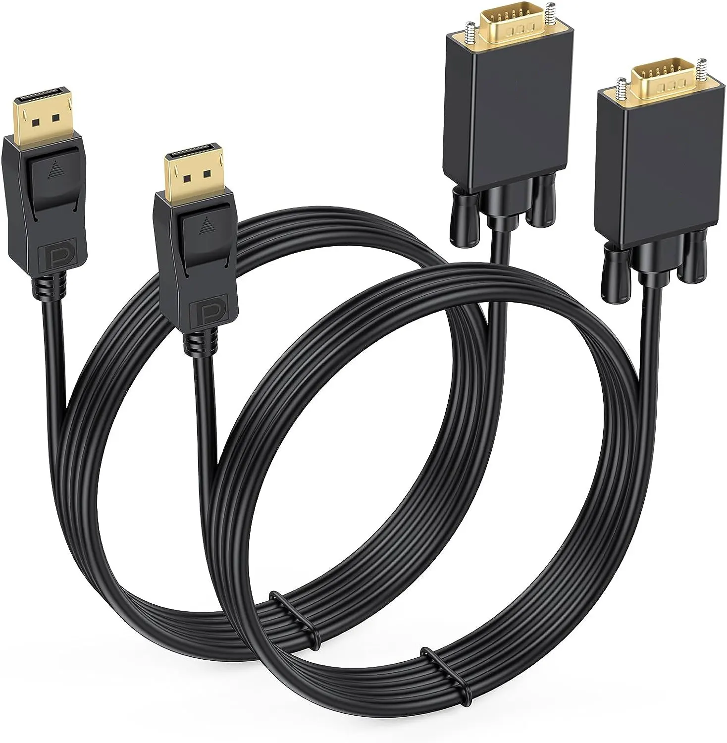 DisplayPort to VGA Cable 6 Feet  DP to VGA Cable 6FT Adapter Male to Male Gold Plated