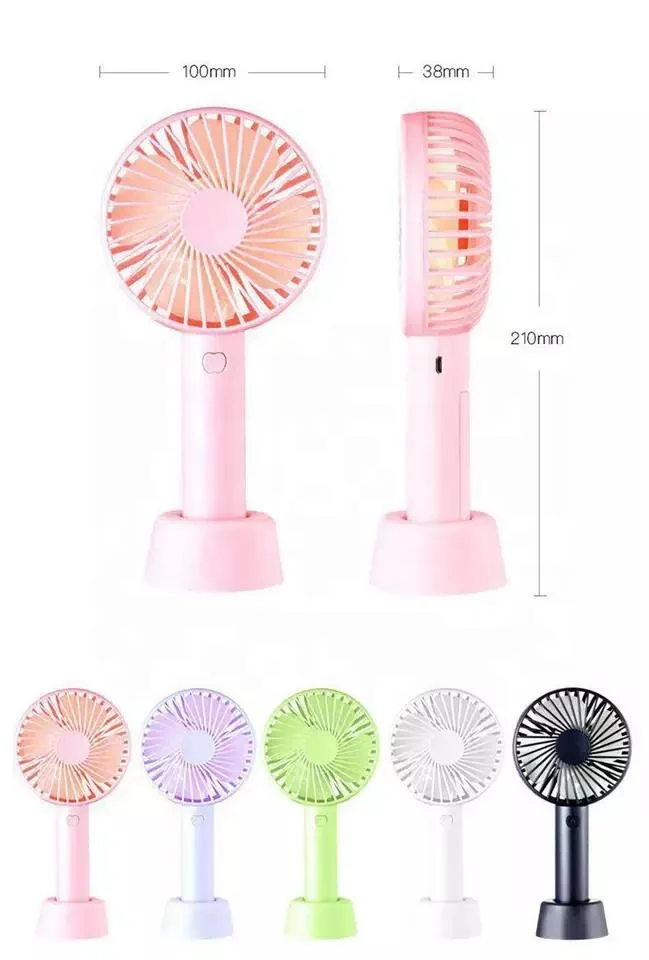 2022 Outdoor Standing Small Portable Rechargeable Electric Fan Custom Bracket Adjustable Cooling Mini USB Desk Handheld Fan