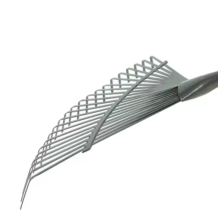 High Quality 22 Teeth All Metal Landscape Lawn Rake Garden Leaf Rake with Long Steel Handle