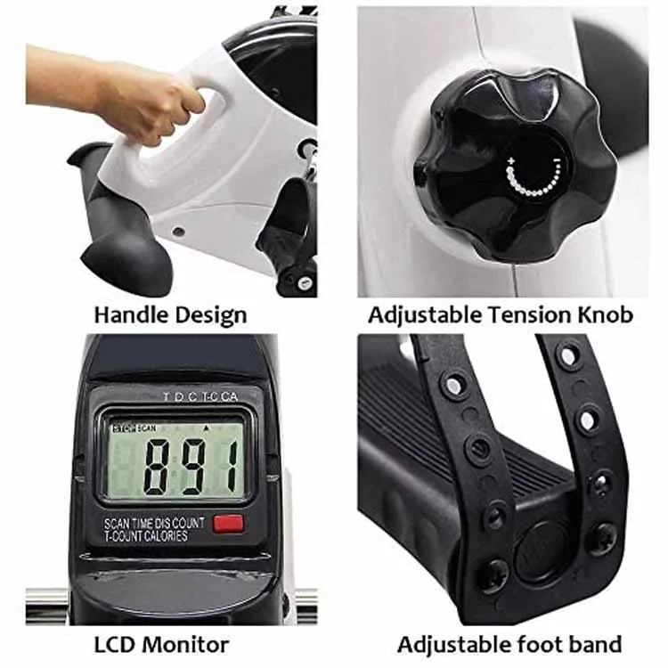 Home Gym Exercise Equipment Cycle Bike Foot Pedal Exerciser Stationary Under Desk Mini Exercise Bike