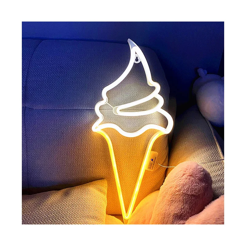 Led Ice Sign For Wall Party Bar Room Restaurant Decoration Neon Light Usb Battery Operated Night Lamp Remote Control
