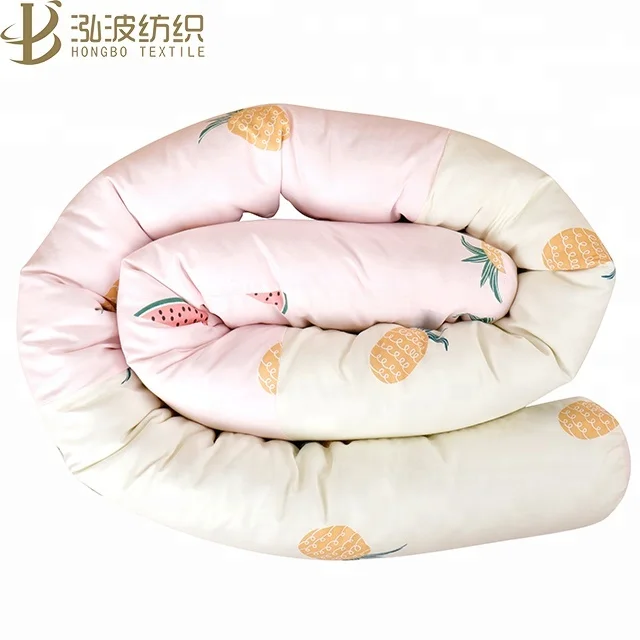 Custom Shaped Patchwork Bumper Snake Pillow for Baby Bedding Set