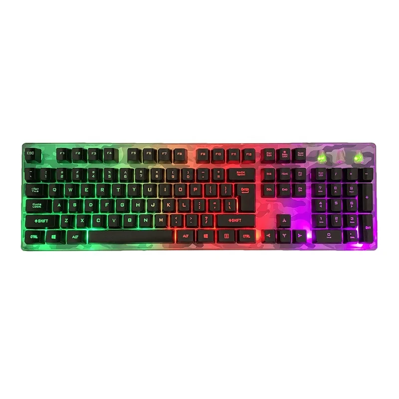 Hot Selling Wholesale Gaming Keyboard USB Wired Customized Layout 104 Keys LED Backlight Gaming Keyboard for Gamer  KBL-003D