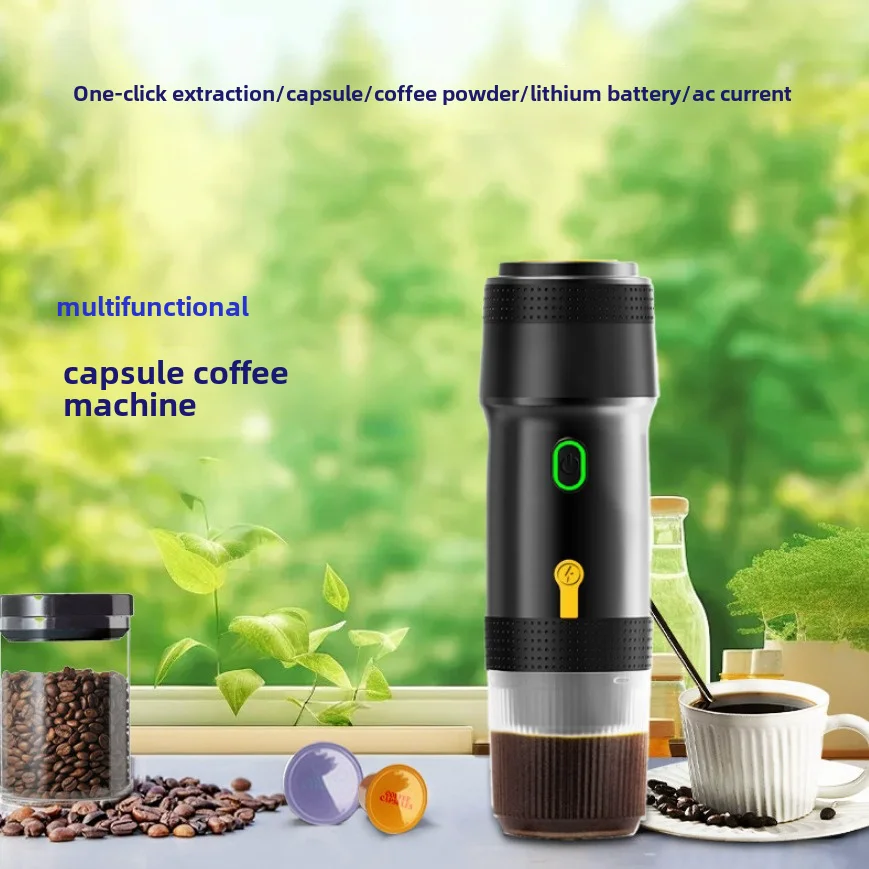 Three In One Large Capsule Small Capsule Coffee Powder Portable Espresso Machine Coffee Maker  with Three Charging Methods