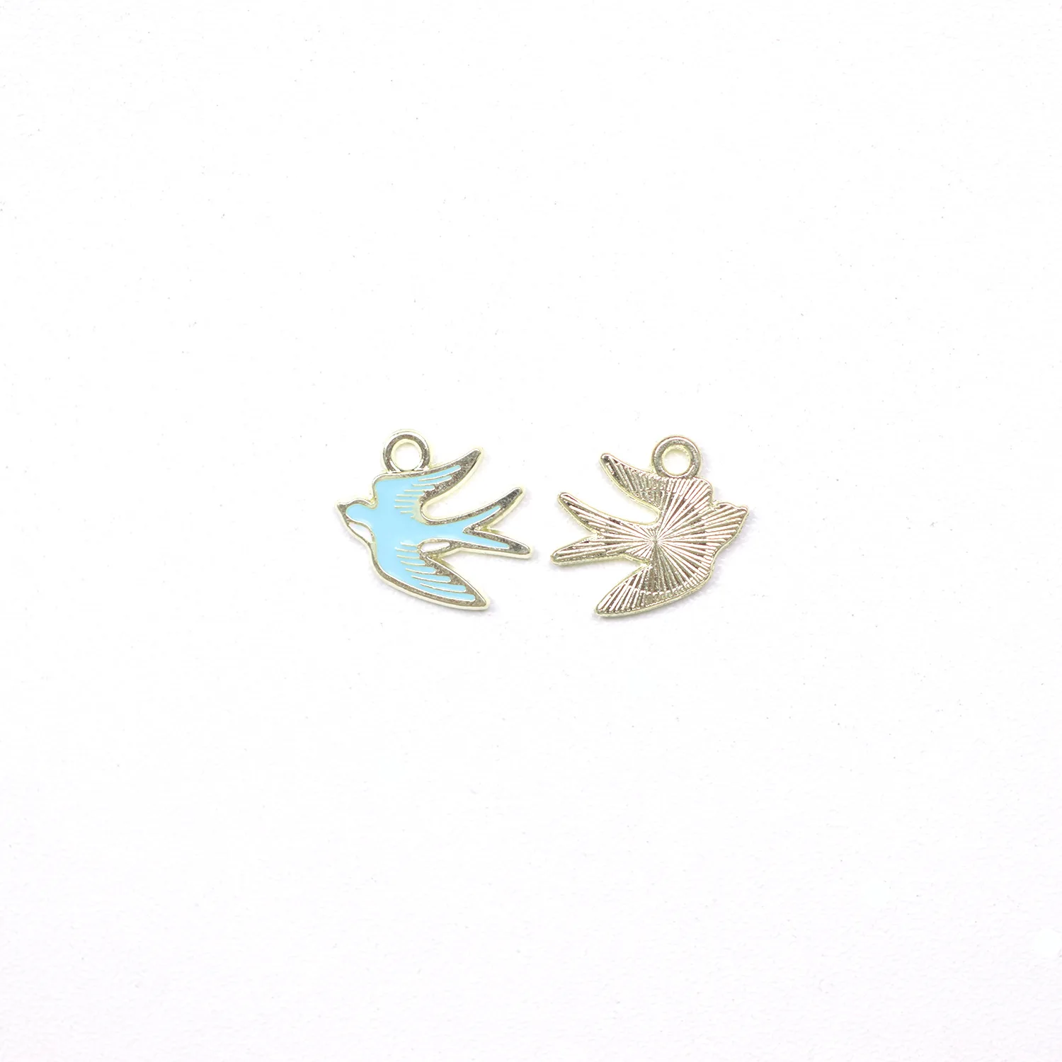 13x16mm DIY Gold Plated Zinc Alloy Diy Jewelry Making Accessories Bird Enamel Animal Enameled Swallow Pendant Charm