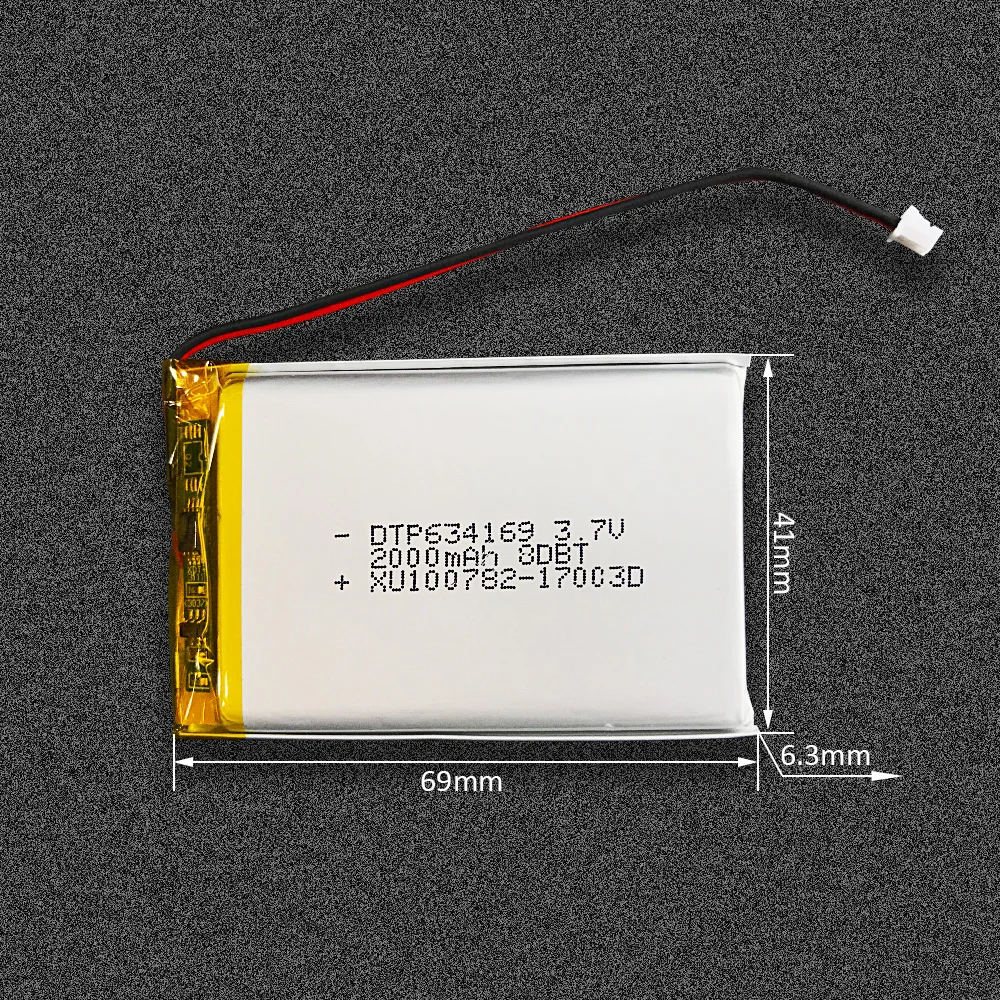 KC перечислен dtp 634169 2000mah Подогрев перчатки батарея 3 7