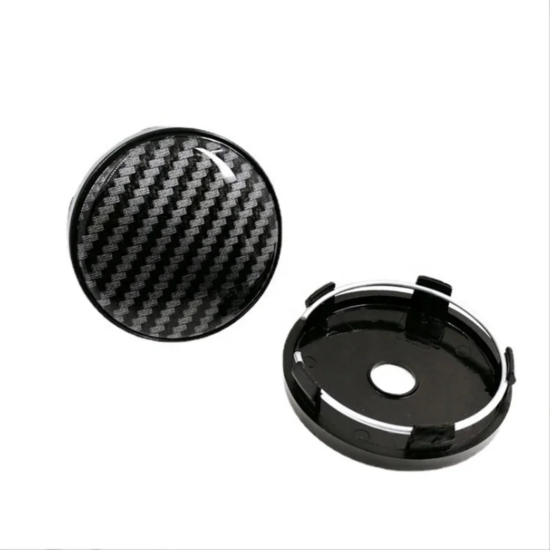 Universal ABS Black drip rubber carbon fiber 60MM hub cap car wheel center cap rim tire Dust Cover