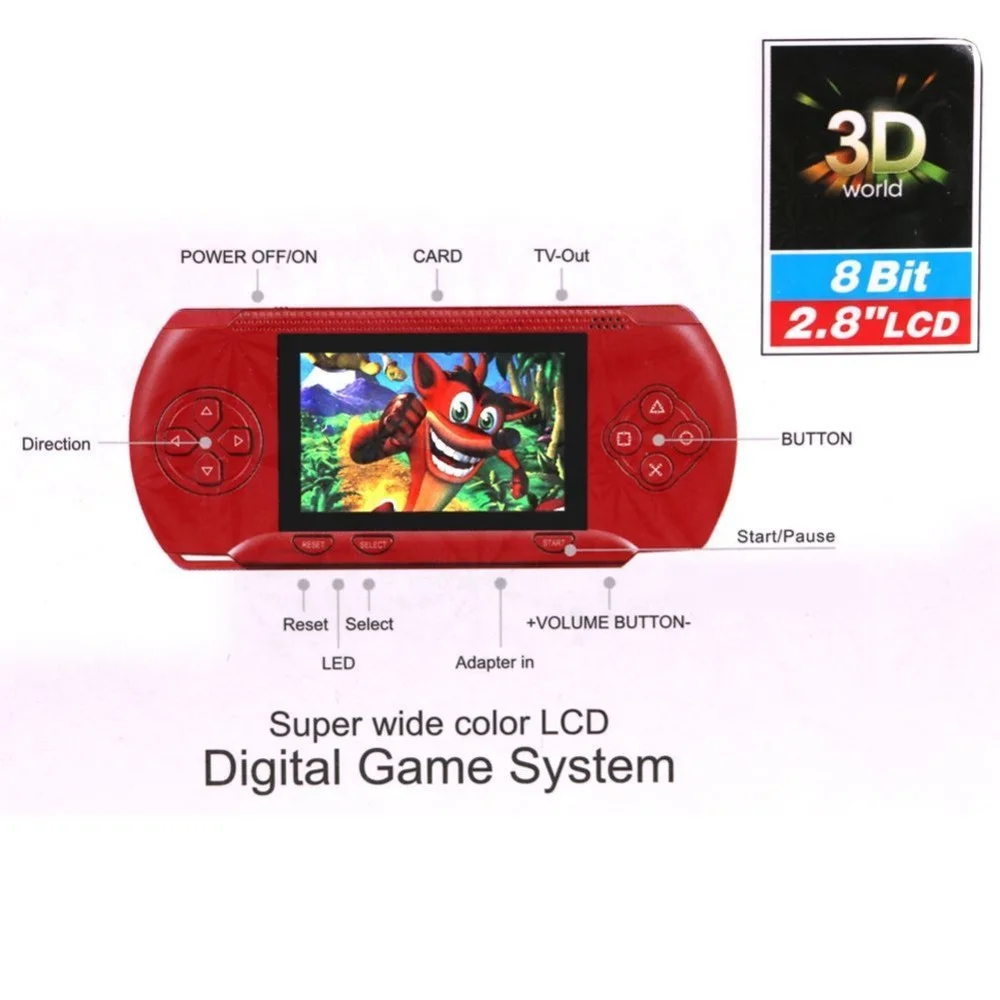 Games For Kids Gift Handheld Game Player Color Screen Display Video Pvp3000 Portable Game Palyer Retro Mini Video Consolas