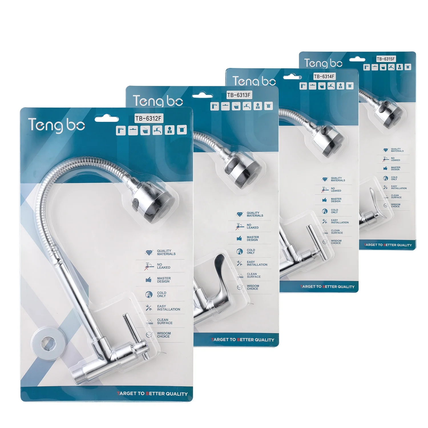 TB-63F Series modern single  cold water brass wall mounted faucet taps for kitchen sink toilet wash basin