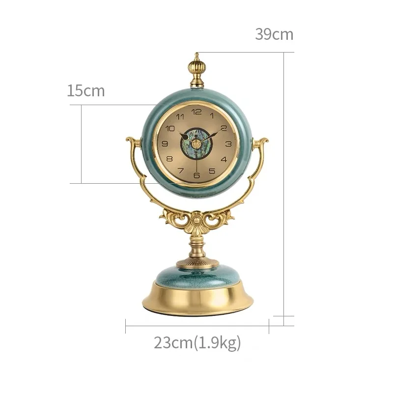European Vintage Style Quartz Table Watch Clock Creative Needle Display for Bedroom Bedside or Desktop Decor