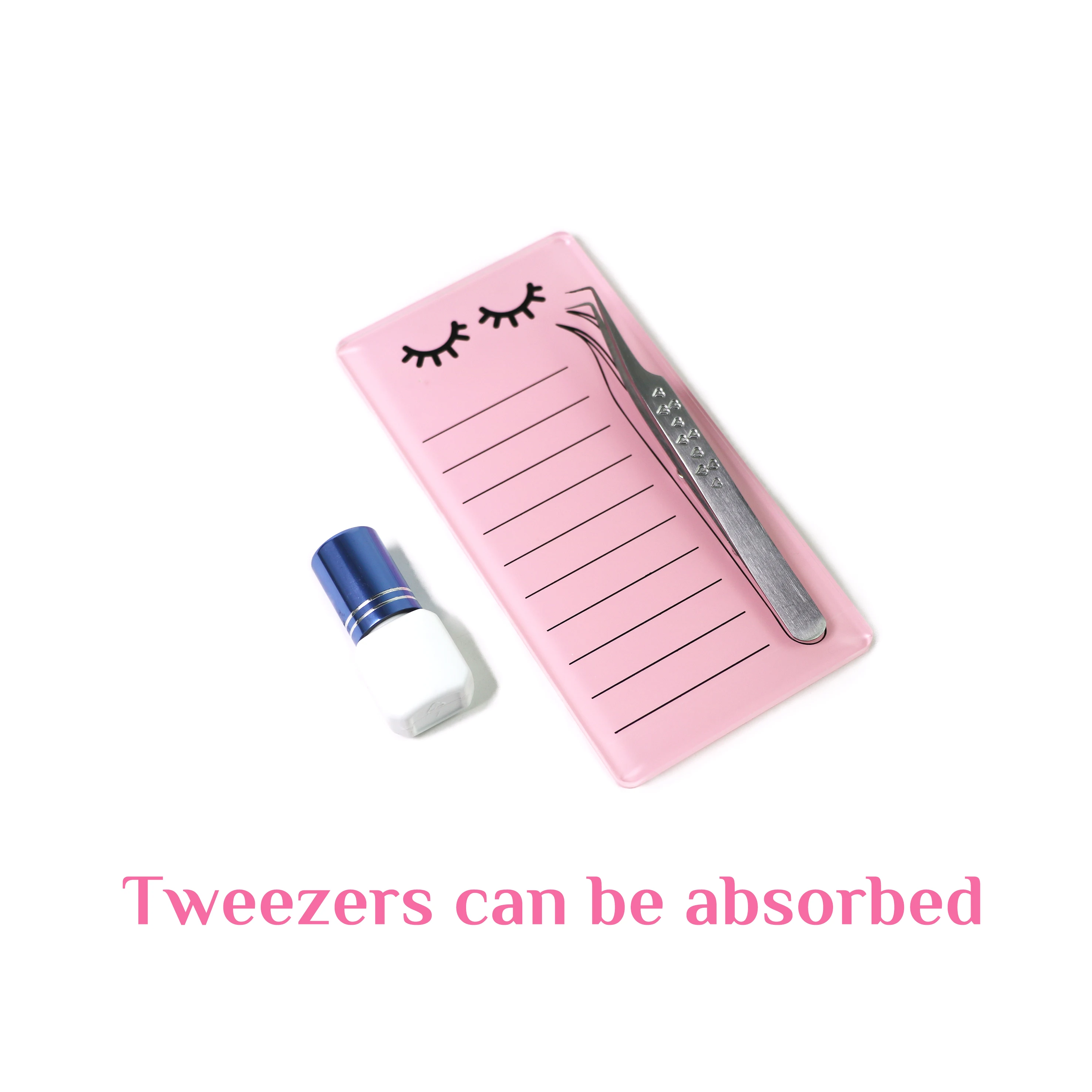 Private Label Portable Acrylic Grafting Eyelash Extensions Plate Pallet Lash Tile Magnetic Tweezers Board