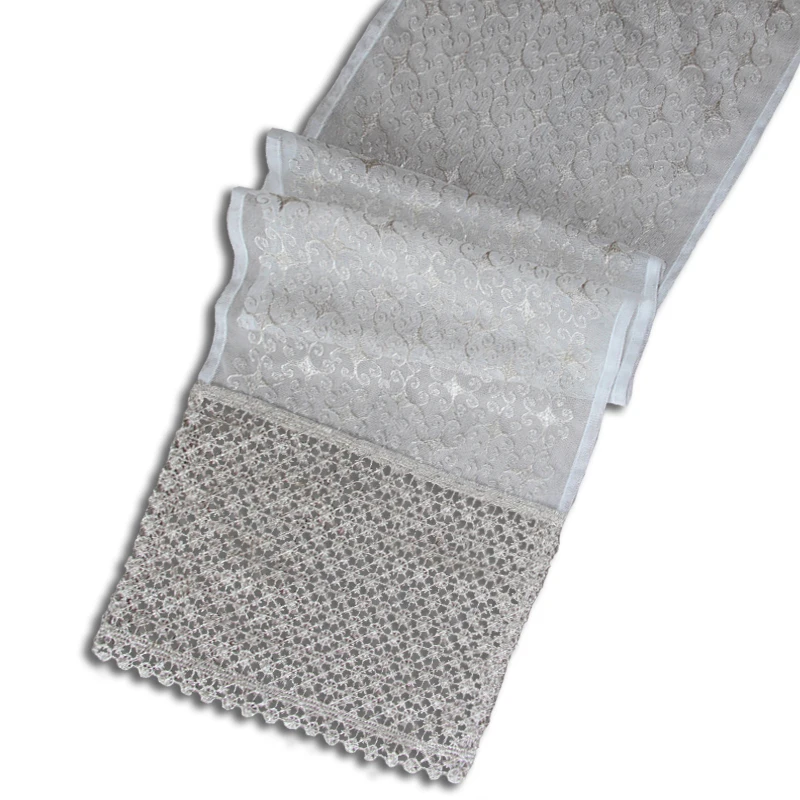 Embroidered table flag, light luxury dining tablecloth, Nordic mesh embroidered hollow decorative mesh table flag