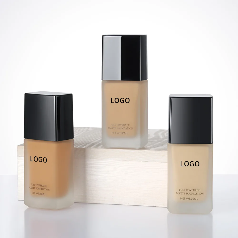 Organic Pigments Makeup Base Waterproof and Matte Liquid Foundation for Dark Skin